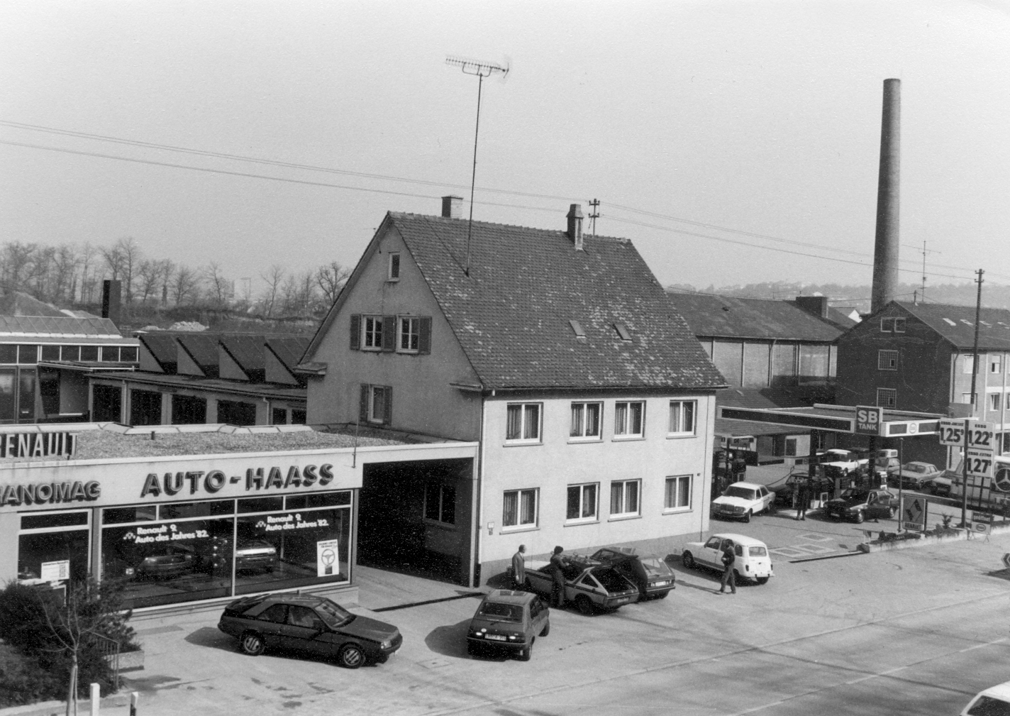 Betrieb Auto Haass, historische Aufnahme